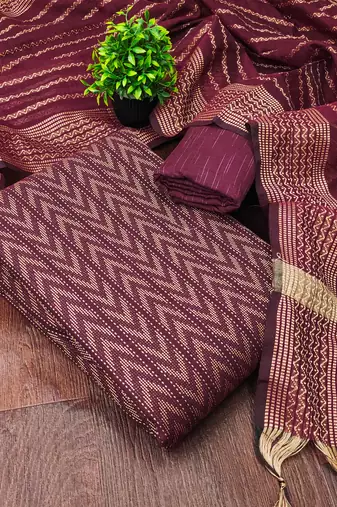  magenta weaving cotton jacquard dress material