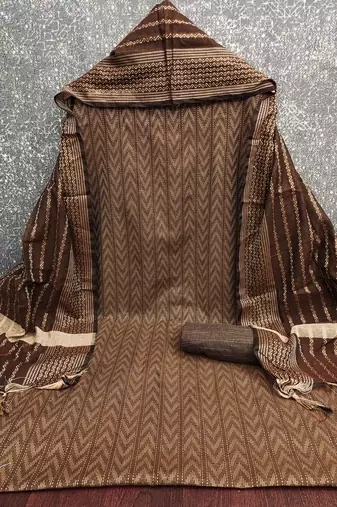 brown weaving cotton jacquard dress material