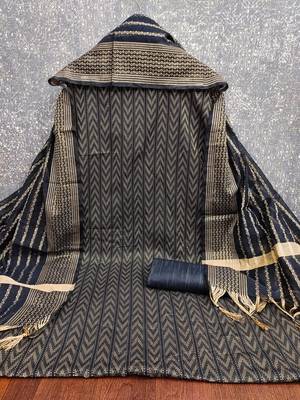  blue weaving cotton jacquard dress material 2