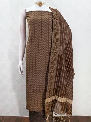  brown weaving cotton jacquard dress material 3