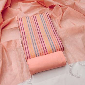  peach weaving cotton jacquard dress material 1