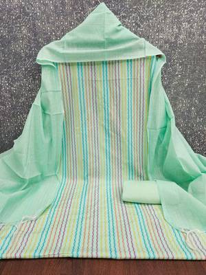  sea green weaving cotton jacquard dress material 2