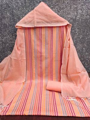  peach weaving cotton jacquard dress material 2