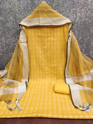  yellow weaving cotton jacquard dress material 2
