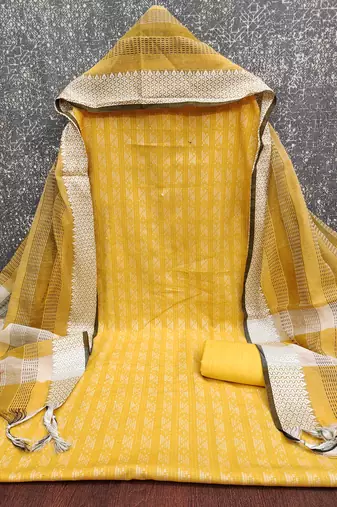  yellow weaving cotton jacquard dress material