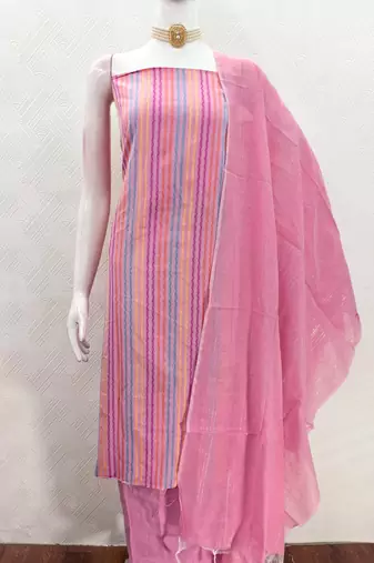  pink weaving cotton jacquard dress material