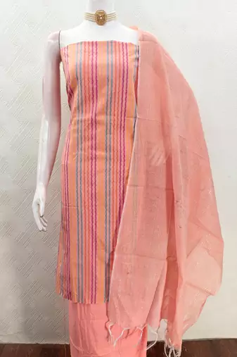  peach weaving cotton jacquard dress material