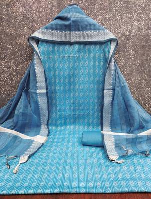  sky blue weaving cotton jacquard dress material 2