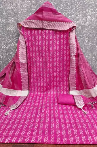  pink weaving cotton jacquard dress material
