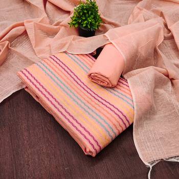 peach weaving cotton jacquard dress material 4