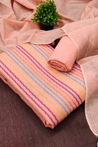  peach weaving cotton jacquard dress material
