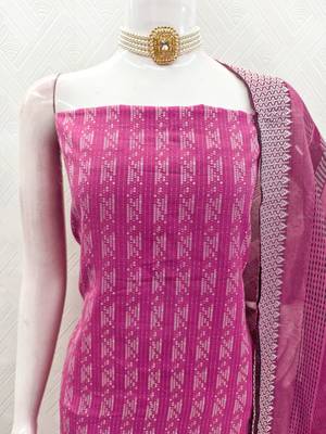  pink weaving cotton jacquard dress material 3