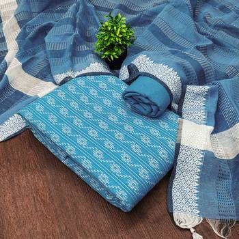 sky blue weaving cotton jacquard dress material 4