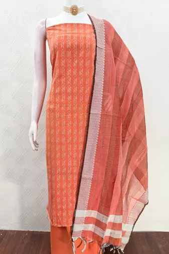  orange weaving cotton jacquard dress material
