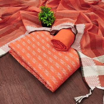  orange weaving cotton jacquard dress material 4