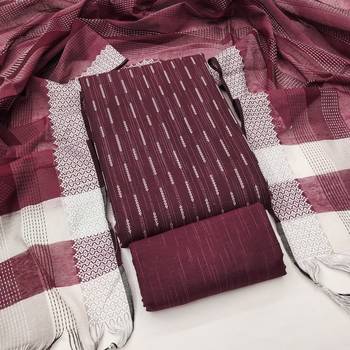  maroon weaving cotton jacquard dress material 1