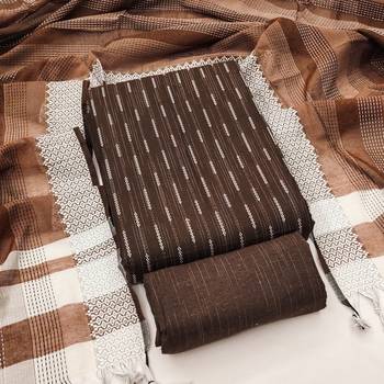  brown weaving cotton jacquard dress material 1