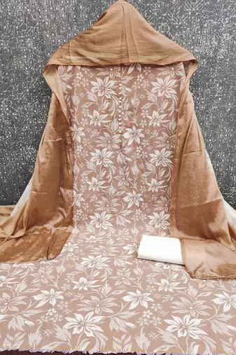  brown print cotton dress material