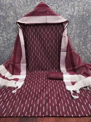  maroon weaving cotton jacquard dress material 2
