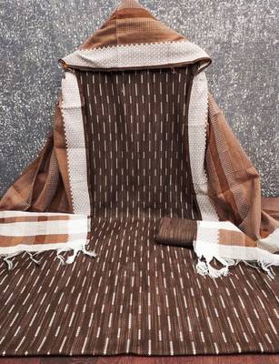  brown weaving cotton jacquard dress material 2