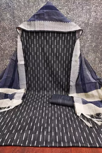  blue weaving cotton jacquard dress material