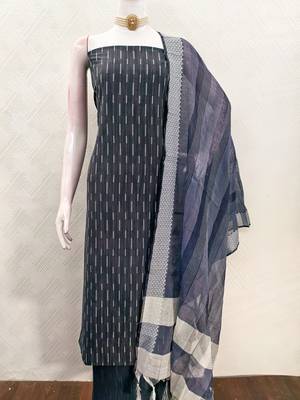  blue weaving cotton jacquard dress material 3