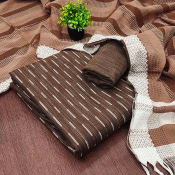  brown weaving cotton jacquard dress material 3