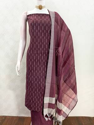  maroon weaving cotton jacquard dress material 3