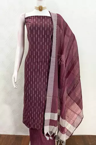  maroon weaving cotton jacquard dress material