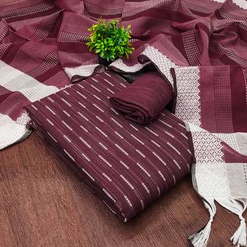  maroon weaving cotton jacquard dress material 4