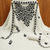Women's white unstitched heavy thread embroidery georgette dress material (gngr50118wht)