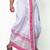 White hand block print dupion silk dhoti for men (free size)