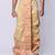 Beige hand block print dupion silk dhoti for men (free size)