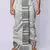 Grey hand block print dupion silk dhoti for men (free size)