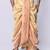 Beige hand block print dupion silk dhoti for men (free size)