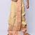 Beige hand block print dupion silk dhoti for men (free size)