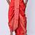 Red hand block print dupion silk dhoti for men (free size)