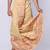 Beige hand block print dupion silk dhoti for men (free size)