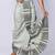 Grey hand block print dupion silk dhoti for men (free size)