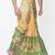 Beige hand block print dupion silk dhoti for men (free size)