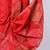 Red hand block print dupion silk dhoti for men (free size)