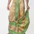 Beige hand block print dupion silk dhoti for men (free size)