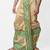 Beige hand block print dupion silk dhoti for men (free size)