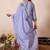 Women Thread Work Mal Chanderi Straight Kurta With Trousers & Dupatta