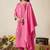 Women Thread Work Mal Chanderi Straight Kurta With Trousers & Dupatta
