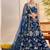 Peacock Blue Heavy Embroidery Net Semi Stitch A Line Lehenga With Blouse