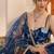 Peacock Blue Heavy Embroidery Net Semi Stitch A Line Lehenga With Blouse