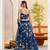Peacock Blue Heavy Embroidery Net Semi Stitch A Line Lehenga With Blouse