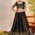 Black Heavy Embroidery Net Semi Stitch A Line Lehenga With Blouse