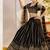 Black Heavy Embroidery Net Semi Stitch A Line Lehenga With Blouse